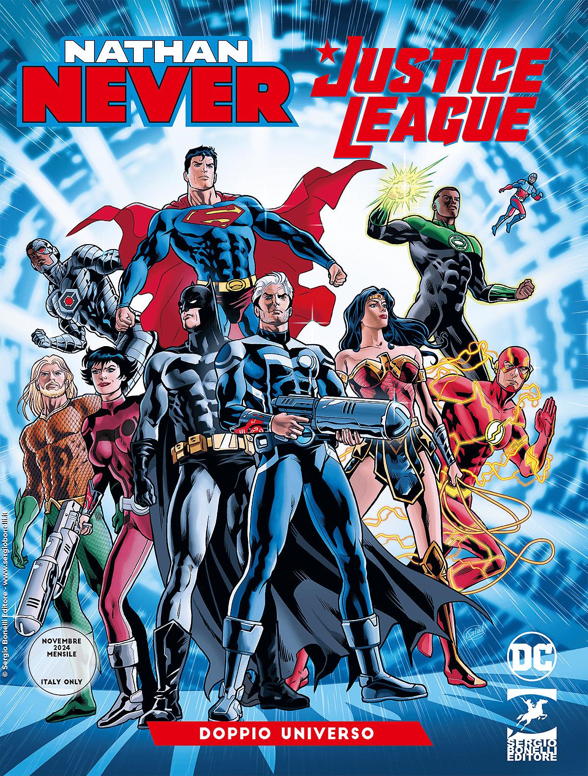 Doppio universo - Nathan never/Justice League 01