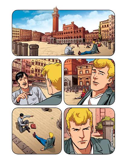 Una tavola di Luca Maresca per Martin Mystère - Le Nuove Avventure a Colori n. 7, "Dalla Terra alla Luna".