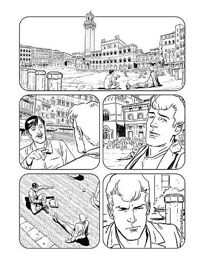 Le chine di una tavola di Luca Maresca per Martin Mystère - Le Nuove Avventure a Colori n. 7, "Dalla Terra alla Luna".