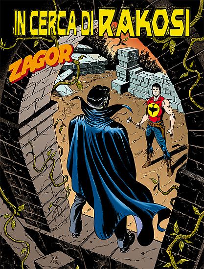 La copertina definitiva di Zagor n. 617, "In cerca di Rakosi.