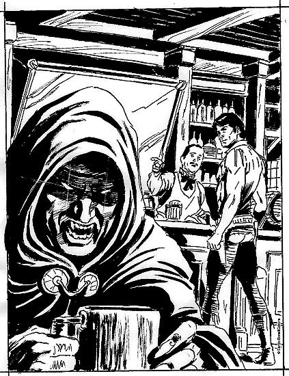 Studio per la copertina di Zagor n. 617, "In cerca di Rakosi".