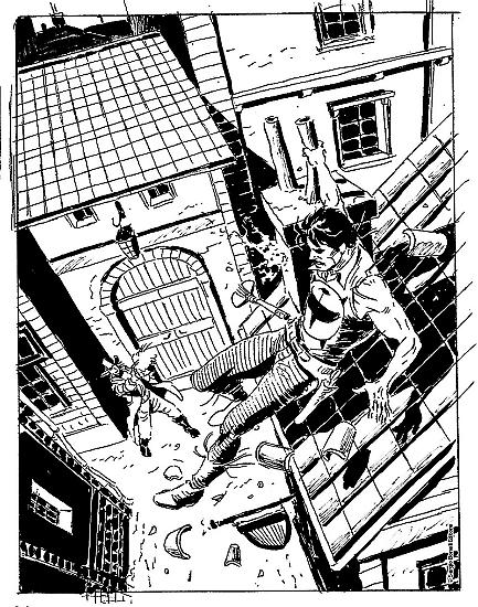 Studio per la copertina di Maxi Zagor 29, "Le strade di New York".
