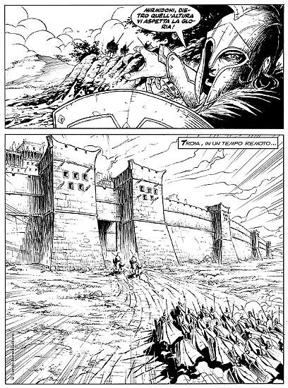 Una tavola di Tommaso Bianchi per "Il sangue dei mortali", Le Storie n. 58.