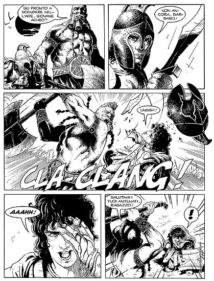 Una tavola di Tommaso Bianchi per "Il sangue dei mortali", Le Storie n. 58.