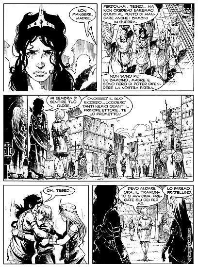 Una tavola di Tommaso Bianchi per "Il sangue dei mortali", Le Storie n. 58.