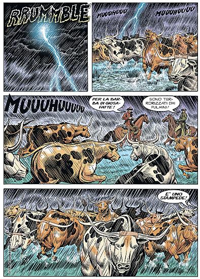 A page by Giacomo Danubio for "Cowboys", Color Tex #11.