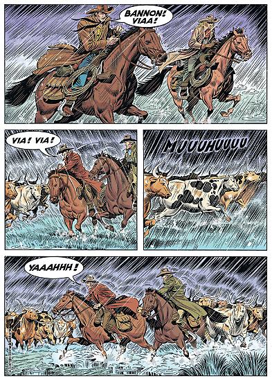 A page by Giacomo Danubio for "Cowboys", Color Tex #11.