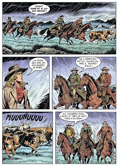A page by Giacomo Danubio for "Cowboys", Color Tex #11.