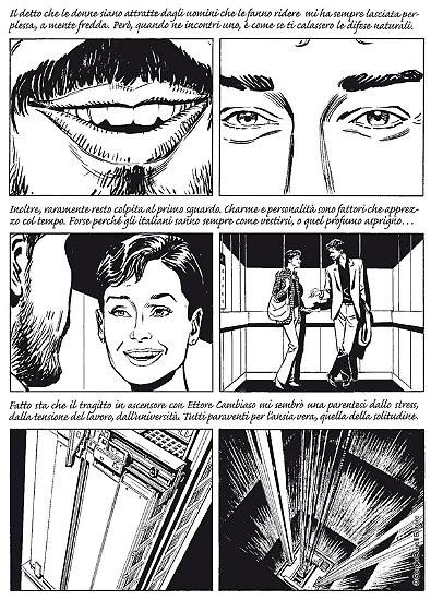 A page by Valerio Piccioni from "Cadavere in trasferta".