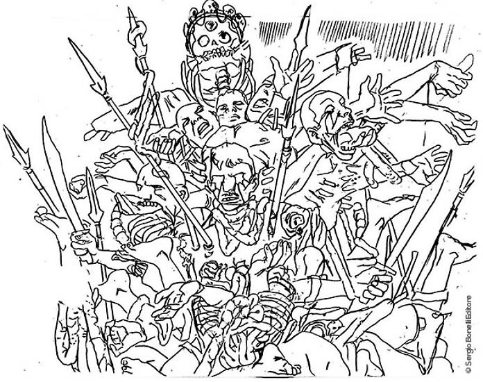 A sketch by Andrea Del Campo for the character of "Il figlio di Erlik Khan", Dampyr #210.