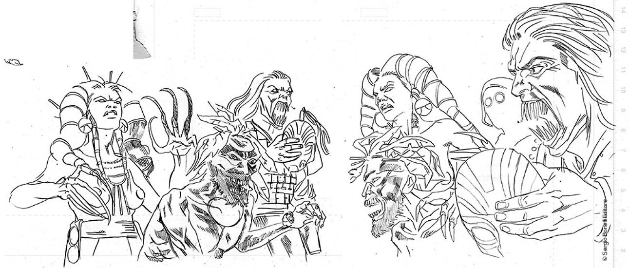 A sketch by Andrea Del Campo for the character of "Il figlio di Erlik Khan", Dampyr #210.