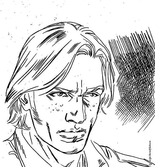A sketch by Andrea Del Campo for the character of "Il figlio di Erlik Khan", Dampyr #210.