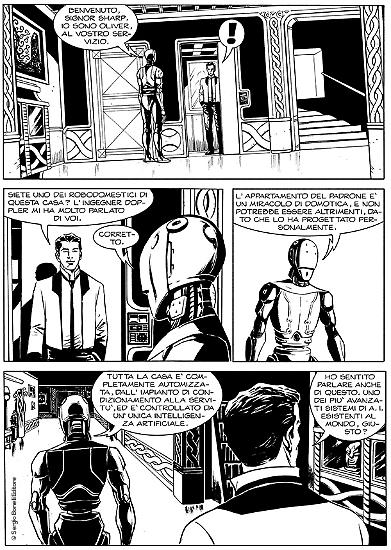 A page of "La legge zero", Le Storie #60. Written by Giovanni Eccher, art by Valentino Forlini.