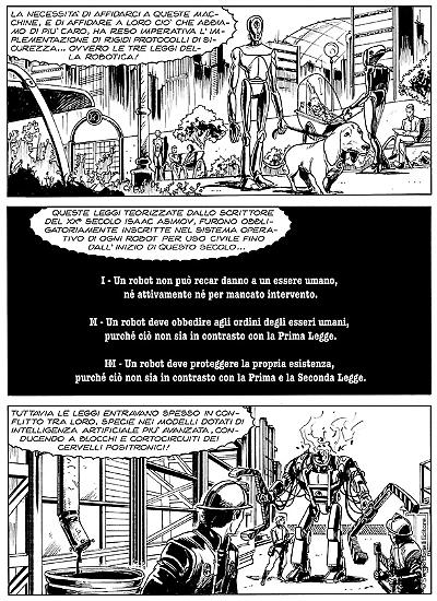 A page of "La legge zero", Le Storie #60. Written by Giovanni Eccher, art by Valentino Forlini.