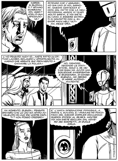 A page of "La legge zero", Le Storie #60. Written by Giovanni Eccher, art by Valentino Forlini.