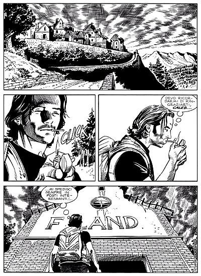 A page from "L'ombra del male". Script by Mauro Boselli, art by Stefano Andreucci.