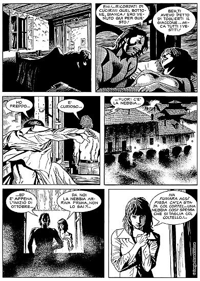 A page from "L'angelo ribelle". Script by Mauro Boselli, art by Arturo Lozzi.