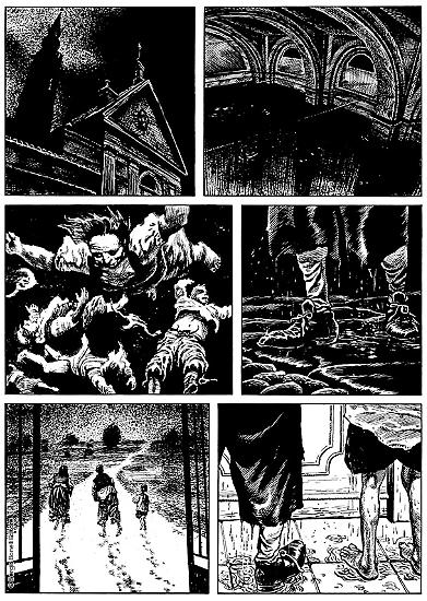 A page from "L'angelo ribelle". Script by Mauro Boselli, art by Arturo Lozzi.
