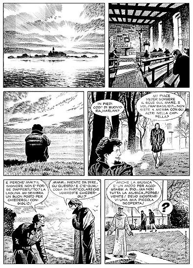 A page from "Il musicista stregato". Script by Mauro Boselli, art by Majo.