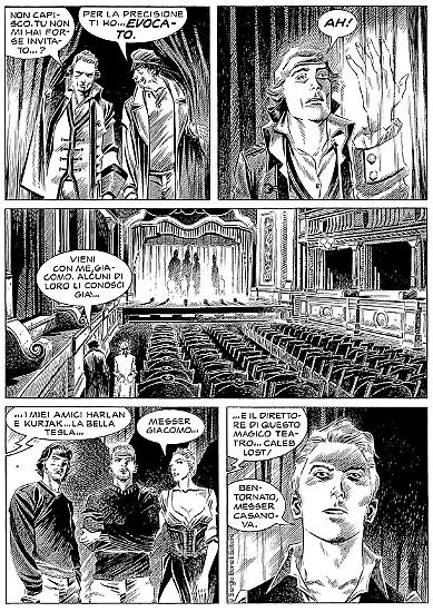 A page from "La bambola veneziana". Script by Mauro Boselli, art by Alessio Fortunato.