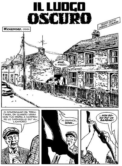 A page from "Il lato oscuro". Script by Alberto Ostini, art by Giulio Camagni.