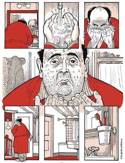 A page from "Il vuoto". Script by Alberto Ostini, art by Paolo Bacilieri.