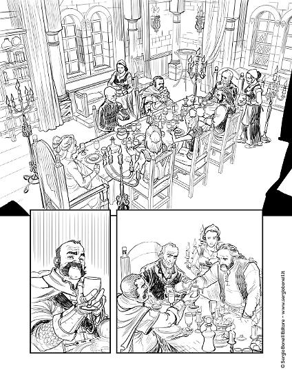 Una tavola di Luca Claretti da "Il segreto del burattinaio", Dragonero Adventures n.12.