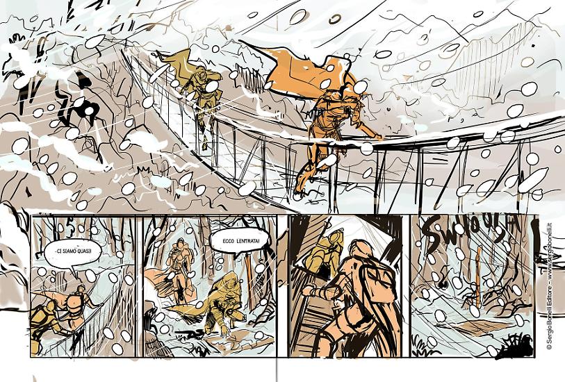 Il layout di una tavola del fumetto.