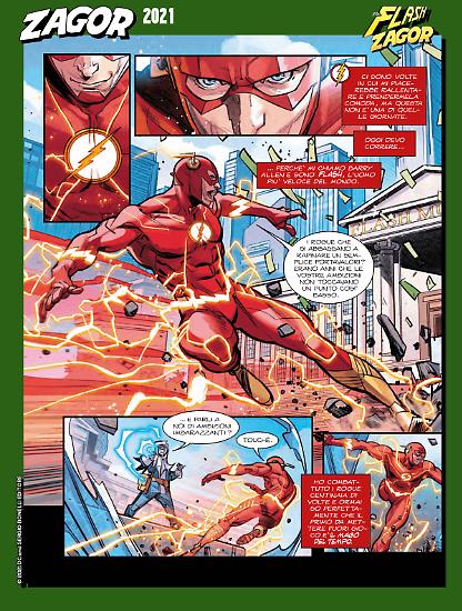 Zagor 2021 - The Flash/Zagor #0 art by Davide Gianfelice, colors by Luca Saponti.
