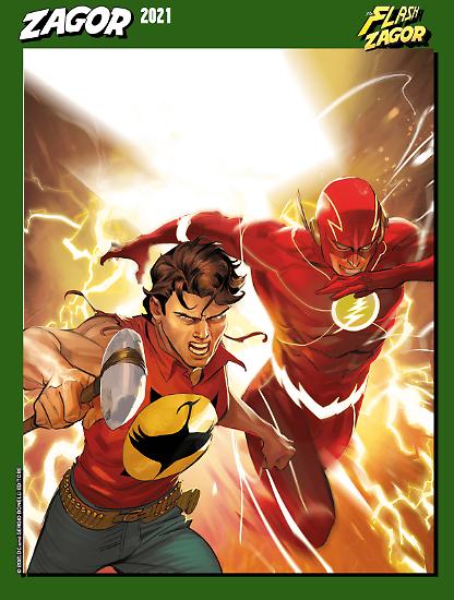 Zagor 2021 - The Flash/Zagor #0 the illustration by Emiliano Mammucari for the newsstand edition.