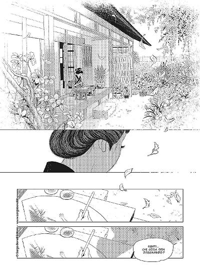 Una tavola di Andrea Accardi da "La vita di Otama". Testi di Keiko Ichiguchi.