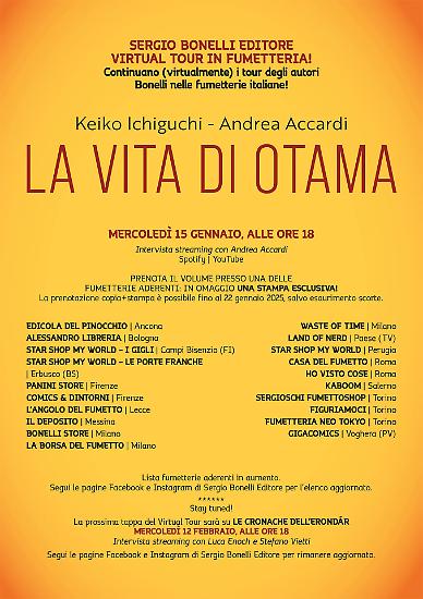 La lista dei negozi che aderiscono alla tappa del Virtual Tour Fumetterie dedicata a "La vita di Otama".